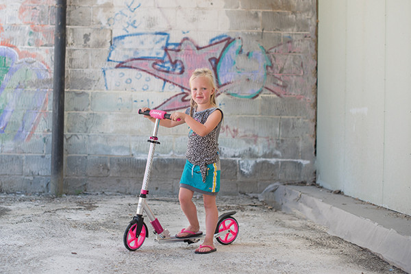 Janne met de optionele kinbeschermer.