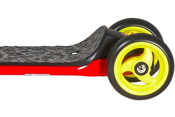 Stabiel door 2 achterwielen.